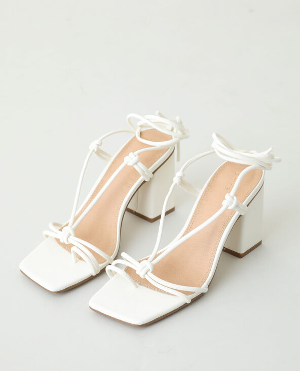 Sandales à talons avec lacets blanc - Pimkie