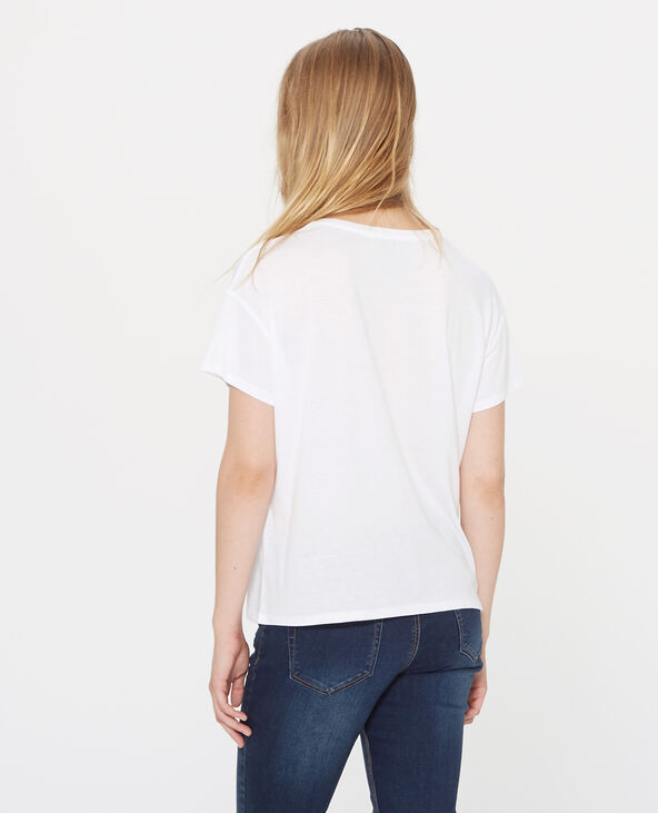 T-shirt à patchs blanc - Pimkie