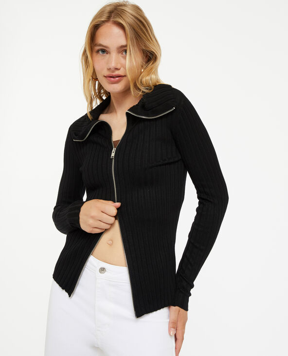 Gilet zippé col montant noir - Pimkie