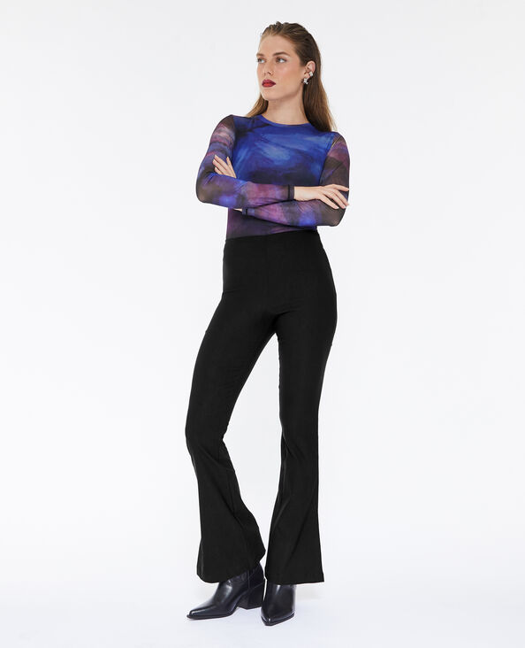 Pantalon flare en tissu stretch noir - Pimkie