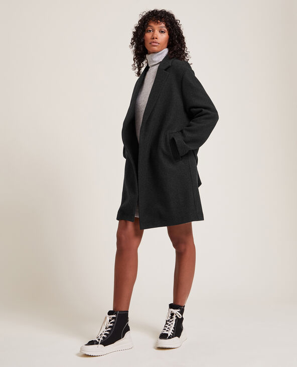 Manteau mi hotsell long noir