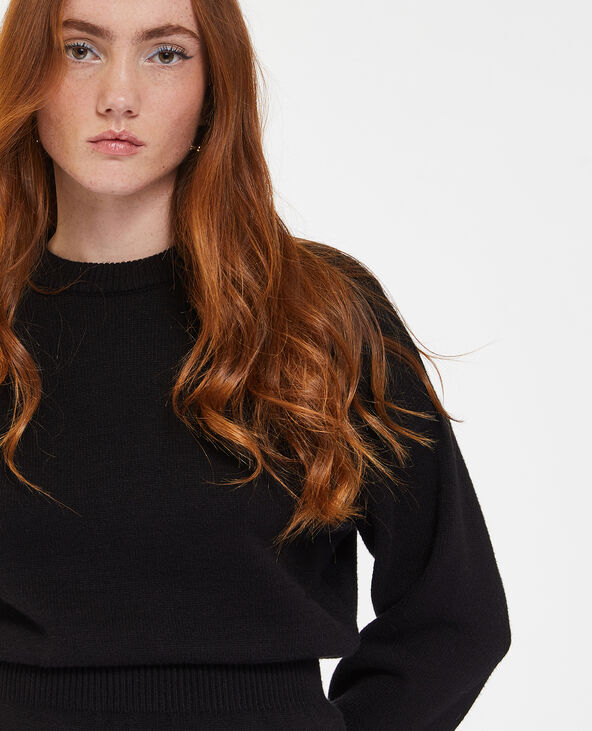 Robe-pull en maille avec taille resserrée noir - Pimkie