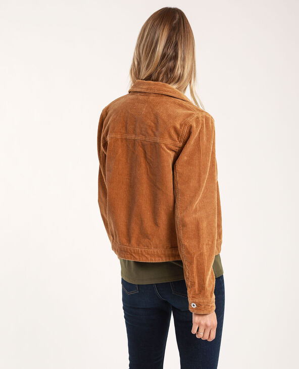 Veste velours sale cotele marron femme