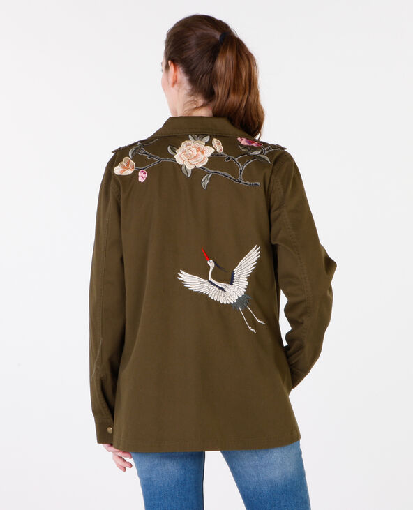 Veste kaki brodée femme discount