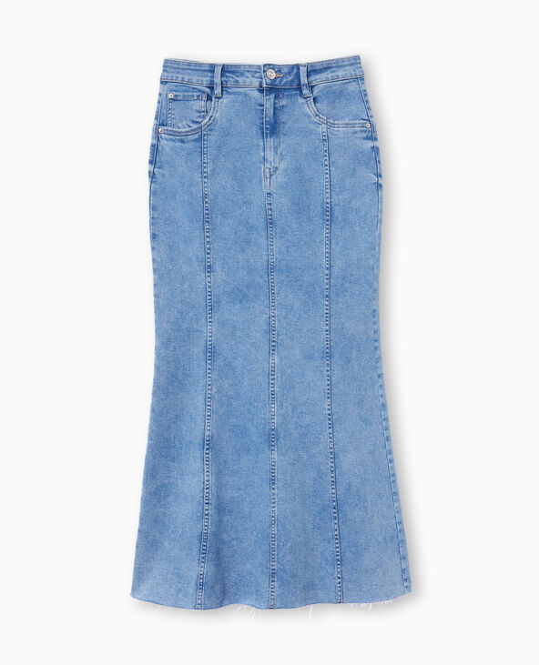 Jupe longue en jean bleu - Pimkie
