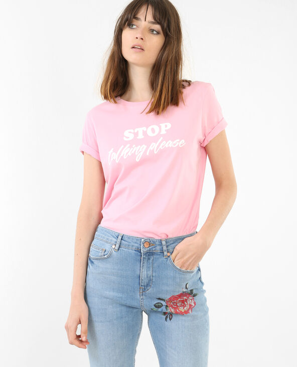 T-shirt à message rose - Pimkie