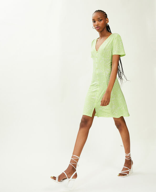 Robe courte avec boutons vert - Pimkie