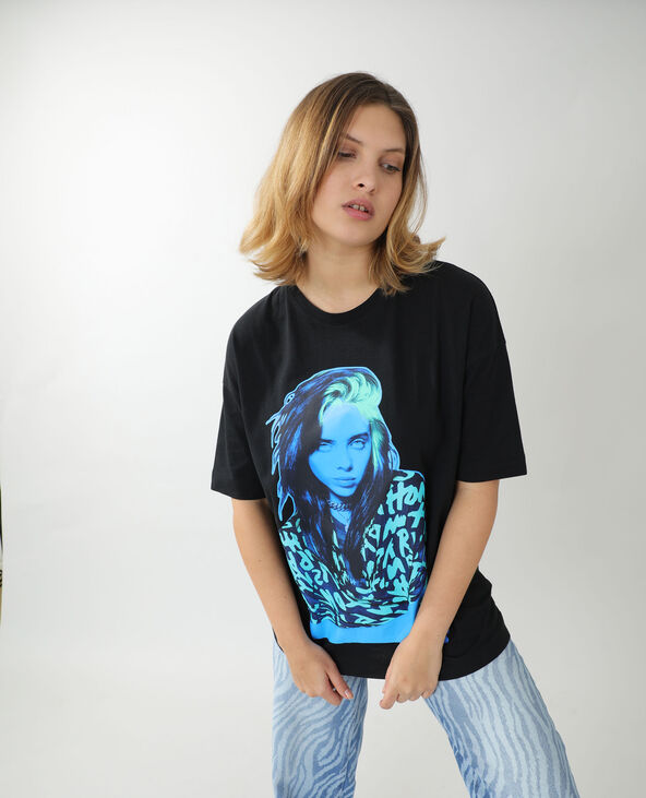 T-shirt ample Billie Eilish noir - Pimkie
