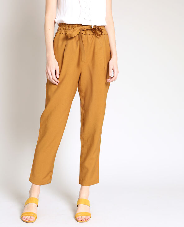Pantalon fluide camel deals