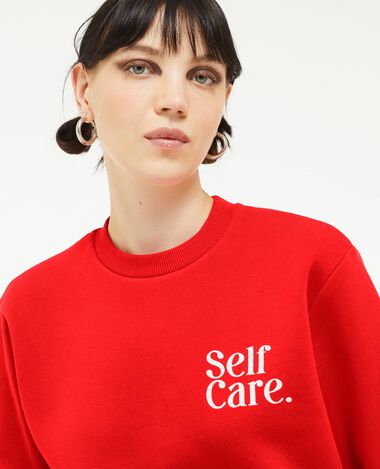 Sweat col rond avec print rouge - Pimkie