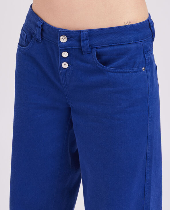 Jean large uni bleu électrique - Pimkie