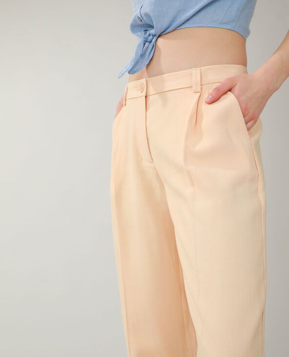 Pantalon wide leg taille basse rose clair - Pimkie