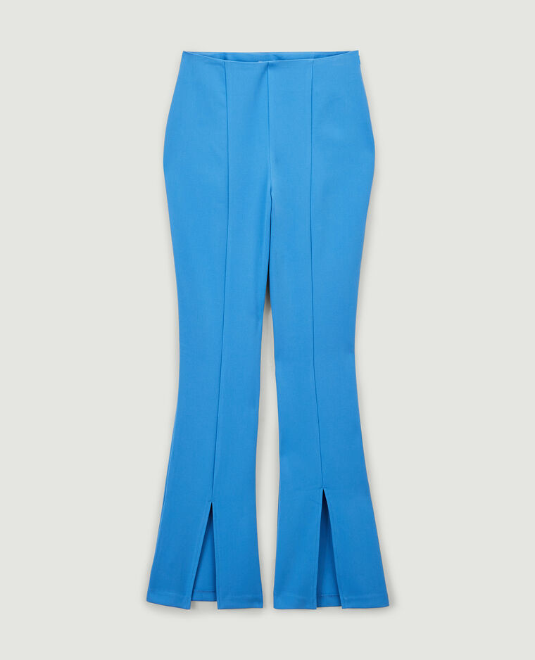 Pantalon flare taille haute fente devant bleu électrique - Pimkie
