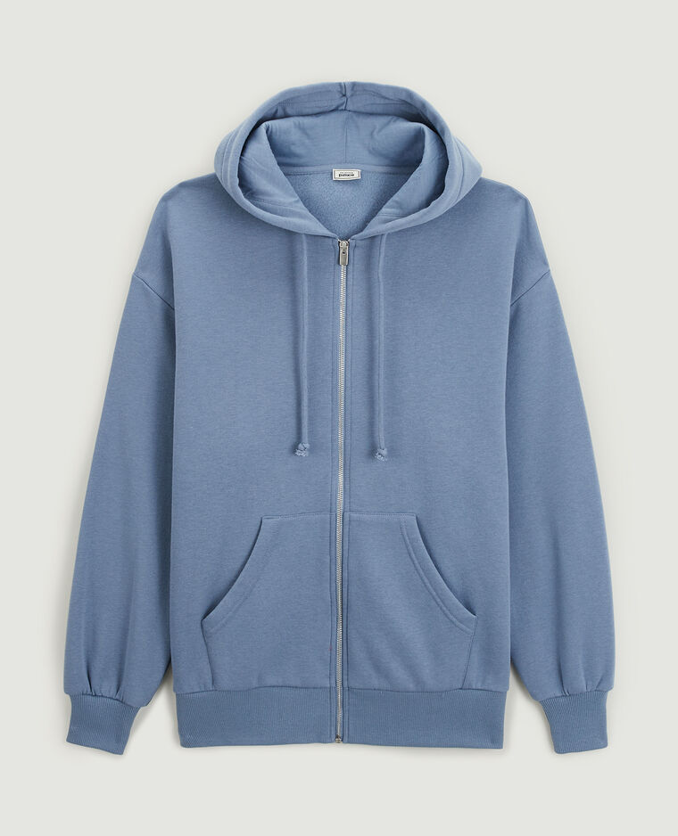 Sweat zippé oversize avec capuche vert de gris - Pimkie