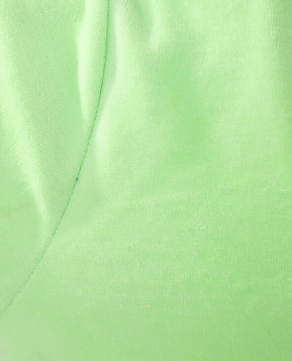 Sweat à capuche en velours vert anis - Pimkie