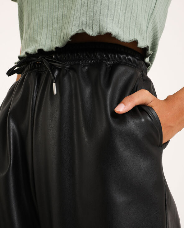 Pantalon en simili cuir noir - Pimkie