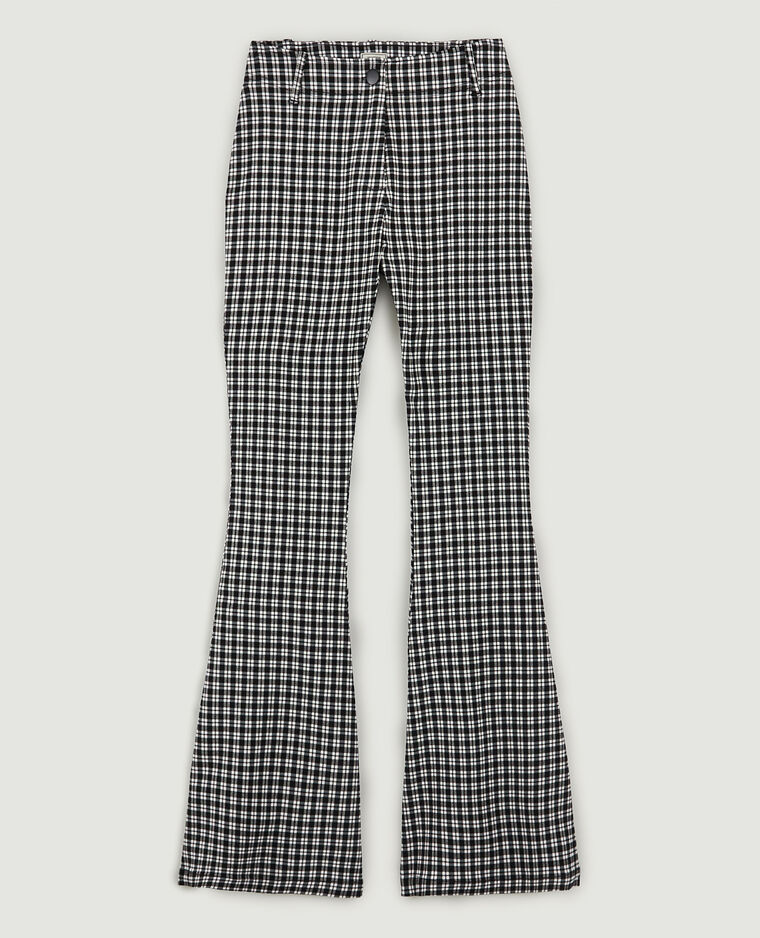Pantalon flare à carreaux noir - Pimkie