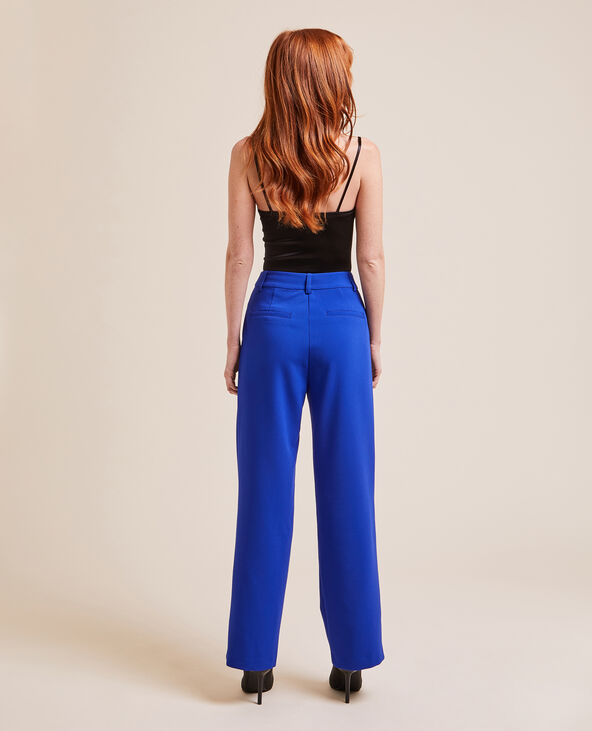 Pantalon droit taille haute bleu électrique - Pimkie