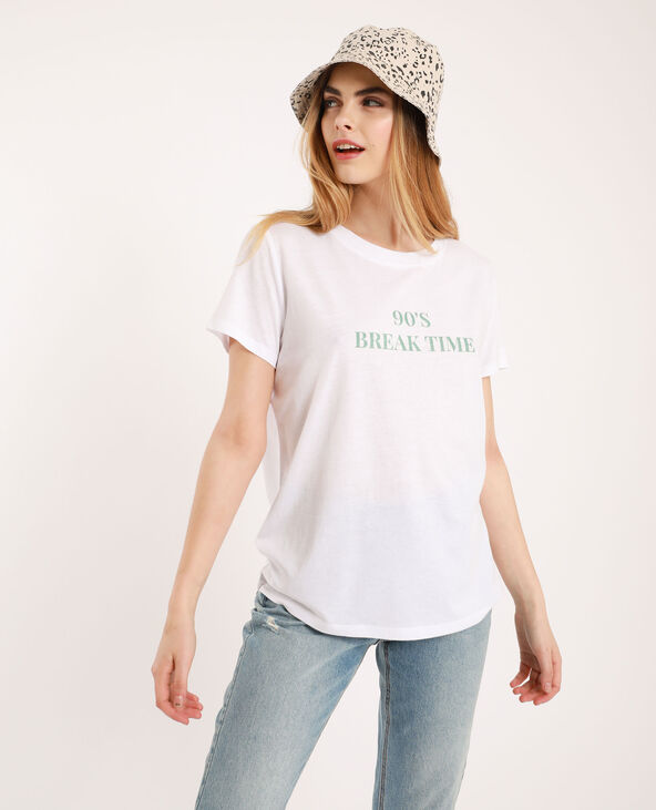 T-shirt à message blanc - Pimkie