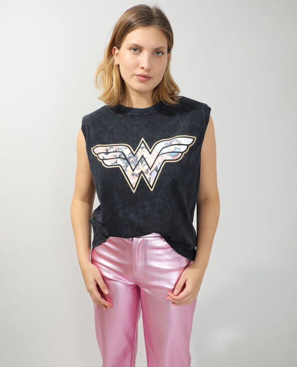 T-shirt à épaulettes Wonder Woman gris foncé - Pimkie