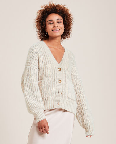 Gilet en grosse maille écru - Pimkie