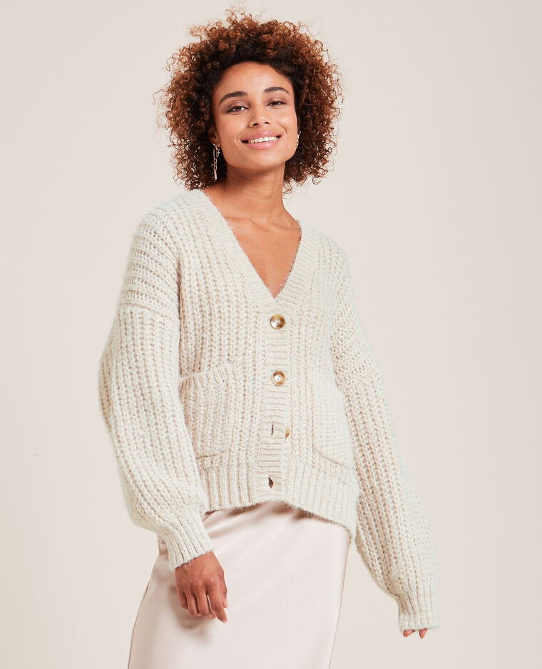 Gilet en grosse maille écru - Pimkie