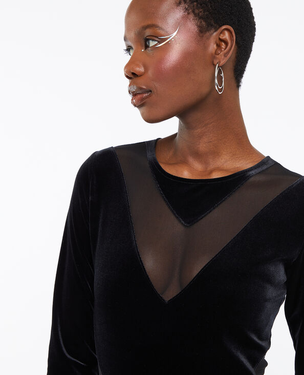 Body bi-matière manches longues noir - Pimkie