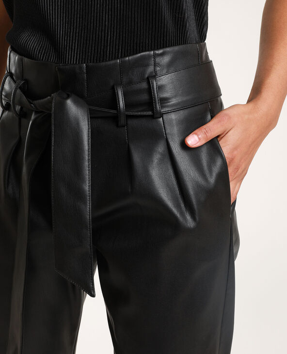 Pantalon en faux cuir noir - Pimkie