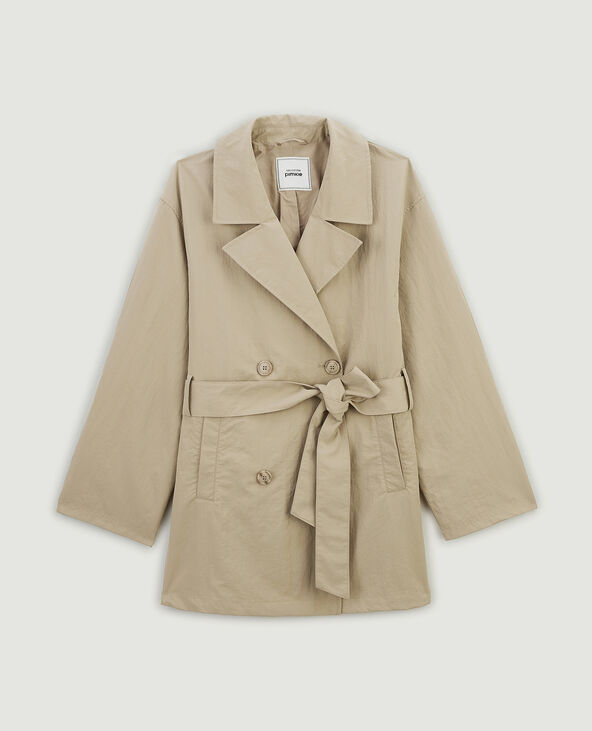 Trench court beige chiné - Pimkie
