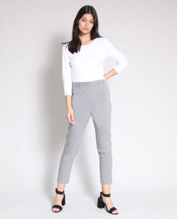 Pantalon discount cigarette gris