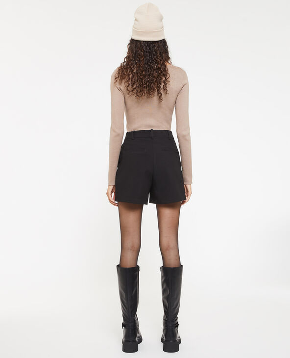 Short taille haute avec pinces noir - Pimkie