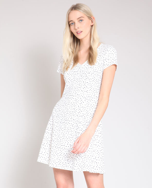 Robe a pois discount blanche