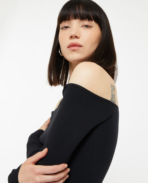 Pull encolure Bardot noir - Pimkie