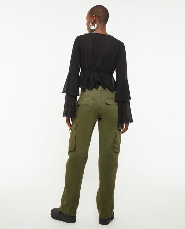 Pantalon cargo taille basse vert kaki - Pimkie