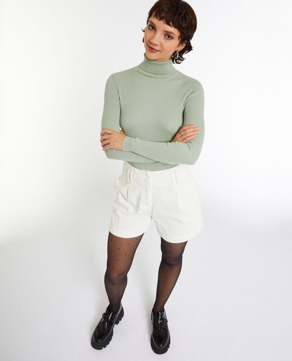 Short velours taille haute avec pinces blanc - Pimkie