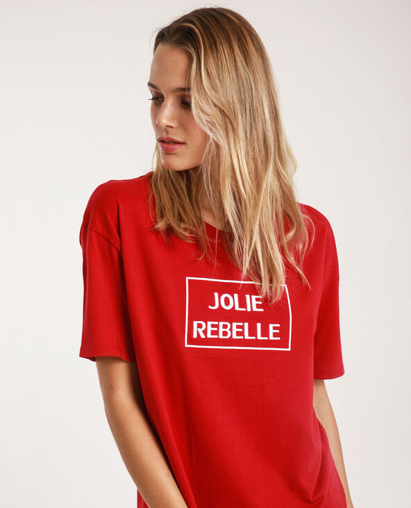 T-shirt à message rouge - Pimkie