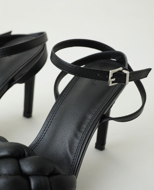 Sandales tressées à talons aiguilles noir - Pimkie