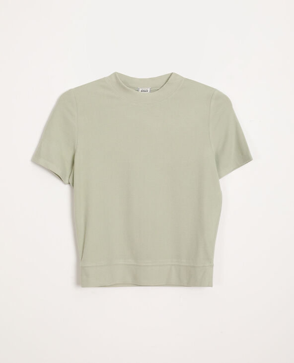 T-shirt doux vert de gris - Pimkie