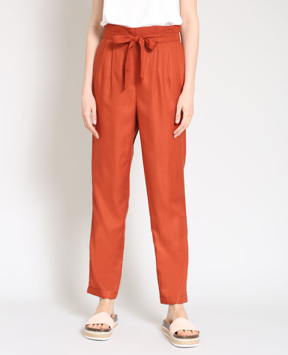 Pantalon best sale fluide marron