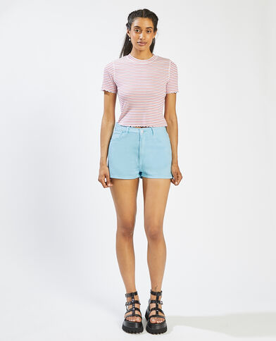 Short en jean coloré bleu clair - Pimkie