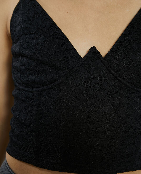 Brassière corset dentelle noir - Pimkie