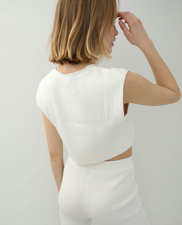 T-shirt tricot blanc - Pimkie