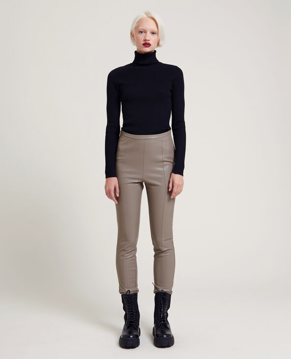 Legging simili cuir taupe - Pimkie