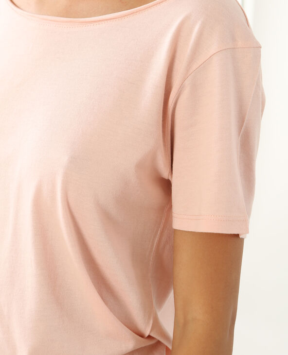 T-shirt col raw cut rose clair - Pimkie