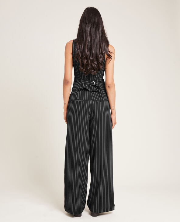 Pantalon large et droit noir - Pimkie