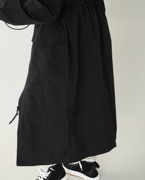 Manteau long coupe-vent noir - Pimkie