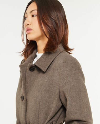 Manteau long col classique taupe - Pimkie