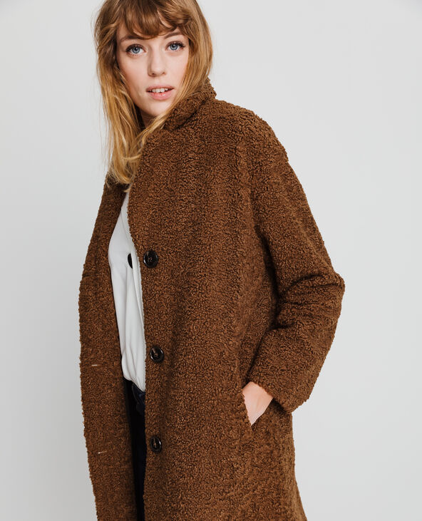 Manteau maille bouclette noir store