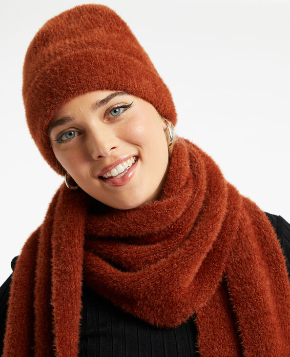 Bonnet en maille fluffy camel - Pimkie