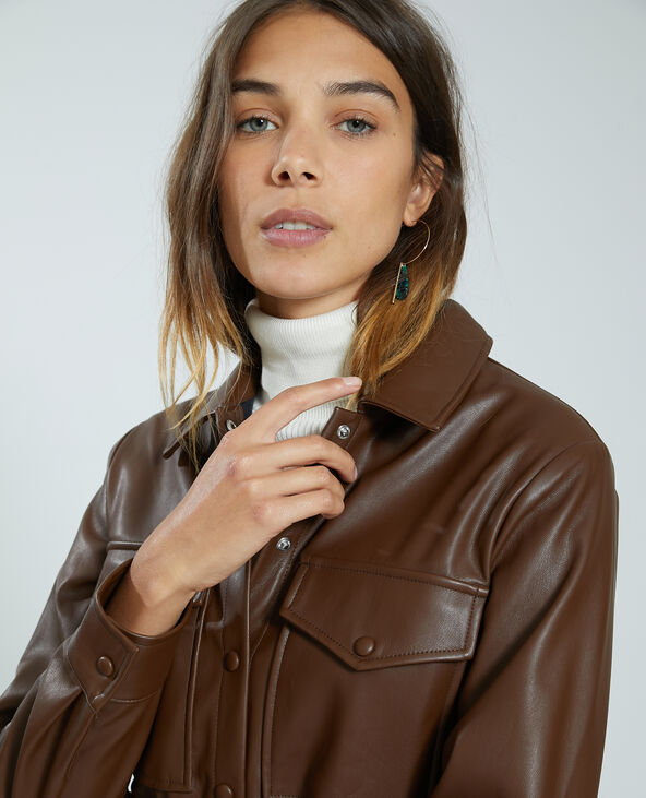 Veste simili sales marron